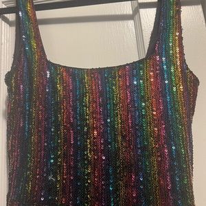 XS (2/4) Sequin Rainbow Party Dress